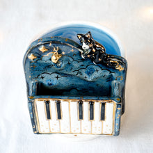 Load image into Gallery viewer, Midnight Piano Tuxedo Cat Vase