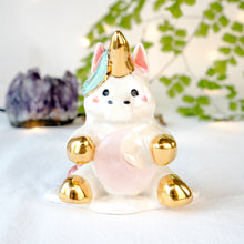 Load image into Gallery viewer, Rose Quartz Moon Unicorn Figurine Lamp