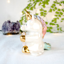 Load image into Gallery viewer, Rose Quartz Moon Unicorn Figurine Lamp