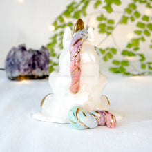 Load image into Gallery viewer, Rose Quartz Moon Unicorn Figurine Lamp