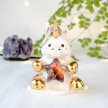 Load image into Gallery viewer, Amethyst Star Purple Unicorn Figurine Lamp