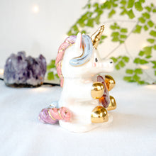 Load image into Gallery viewer, Amethyst Star Purple Unicorn Figurine Lamp