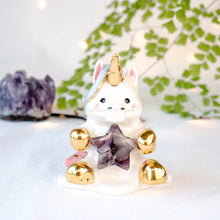 Load image into Gallery viewer, Amethyst Star Purple Unicorn Figurine Lamp