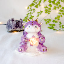 Load image into Gallery viewer, Amethyst Star Purple Dragon Figurine Lamp
