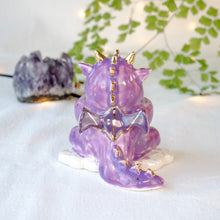 Load image into Gallery viewer, Amethyst Star Purple Dragon Figurine Lamp
