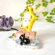 Load image into Gallery viewer, CZ Sleepy Black Cat Star Photo Frame