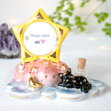 Load image into Gallery viewer, CZ Sleepy Black Cat Star Photo Frame