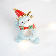 Load image into Gallery viewer, DISCOUNTED-Clear Quartz Christmas Blue Dragon Figurine