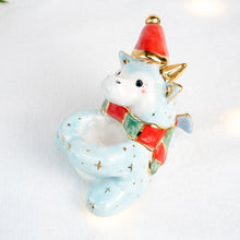 Load image into Gallery viewer, DISCOUNTED-Clear Quartz Christmas Blue Dragon Figurine