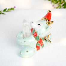 Load image into Gallery viewer, DISCOUNTED-Clear Quartz Christmas Green Dragon Figurine