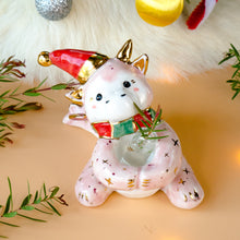 Load image into Gallery viewer, Clear Quartz Christmas Pink Dragon Figurine