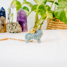 Load image into Gallery viewer, Crescent Moon Wolf Necklace