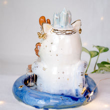 Load image into Gallery viewer, Blue Crystal Spirit Kitty Lamp