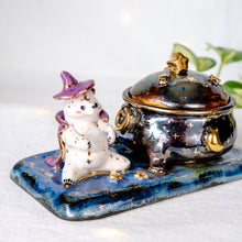 Load image into Gallery viewer, Moonstone Bear Witch-Cauldron Jewelry Box