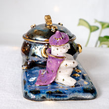 Load image into Gallery viewer, Moonstone Bear Witch-Cauldron Jewelry Box