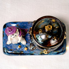 Load image into Gallery viewer, Moonstone Bear Witch-Cauldron Jewelry Box