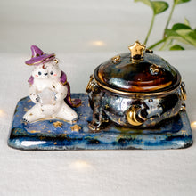 Load image into Gallery viewer, Moonstone Bear Witch-Cauldron Jewelry Box