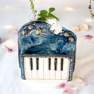 Midnight Piano Bear Vase