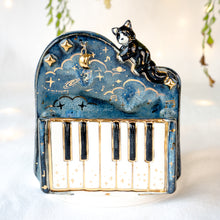 Load image into Gallery viewer, Midnight Piano Tuxedo Cat Vase
