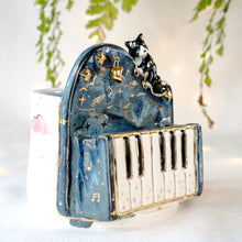 Load image into Gallery viewer, Midnight Piano Tuxedo Cat Vase
