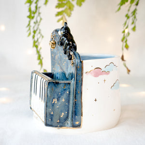 Midnight Piano Tuxedo Cat Vase