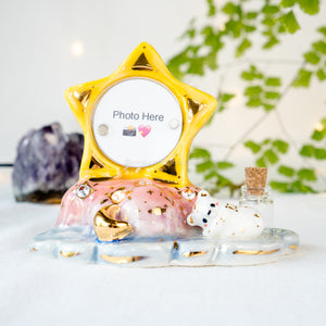 CZ Sleepy Bear Star Photo Frame