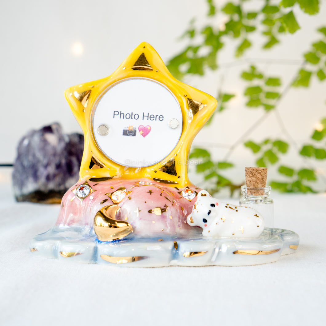 CZ Sleepy Bear Star Photo Frame