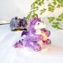 Load image into Gallery viewer, Amethyst Star Purple Dragon Figurine Lamp
