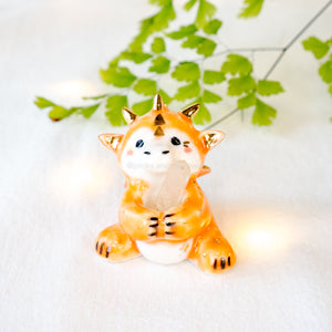 Quartz Orange Dragon Figurine
