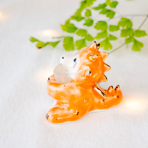 Quartz Orange Dragon Figurine