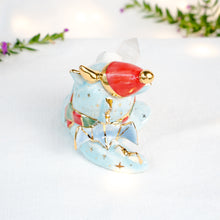 Load image into Gallery viewer, DISCOUNTED-Clear Quartz Christmas Blue Dragon Figurine
