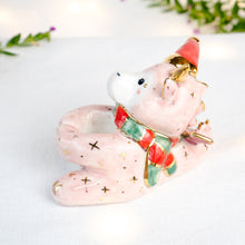 Load image into Gallery viewer, Clear Quartz Christmas Pink Dragon Figurine
