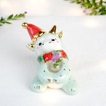 Load image into Gallery viewer, DISCOUNTED-Clear Quartz Christmas Green Dragon Figurine
