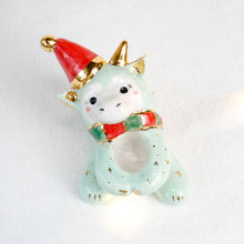 Load image into Gallery viewer, DISCOUNTED-Clear Quartz Christmas Green Dragon Figurine
