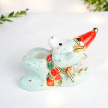 Load image into Gallery viewer, DISCOUNTED-Clear Quartz Christmas Green Dragon Figurine
