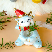 Load image into Gallery viewer, DISCOUNTED-Clear Quartz Christmas Blue Dragon Figurine
