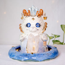 Load image into Gallery viewer, Blue Crystal Spirit Kitty Lamp
