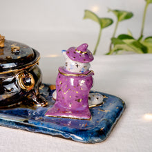 Load image into Gallery viewer, Moonstone Tabby Kitty Witch-Cauldron Jewelry Box
