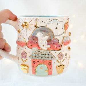 Pink Kite Flying Bear Mug