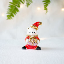 Load image into Gallery viewer, *Discounted* Santa Bear-Purple Present Figurine
