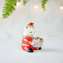 Load image into Gallery viewer, Santa Bear-Blue Present Figurine
