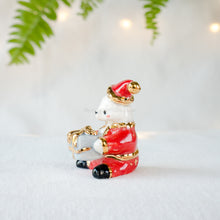 Load image into Gallery viewer, Santa Bear-Blue Present Figurine
