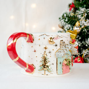 Santa Bear on Green House Cup