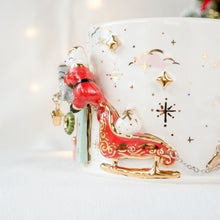 Load image into Gallery viewer, Santa Bear on Green House Cup
