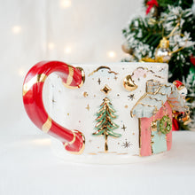 Load image into Gallery viewer, Santa Bear on Pink House Cup
