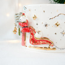 Load image into Gallery viewer, Santa Bear on Pink House Cup
