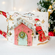 Load image into Gallery viewer, Santa Bear on Pink House Cup
