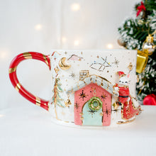 Load image into Gallery viewer, Santa Bunny on Pink House Cup
