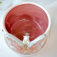 Load image into Gallery viewer, CZ Crystal Rainbow-Winged Butterfly Bear Planter
